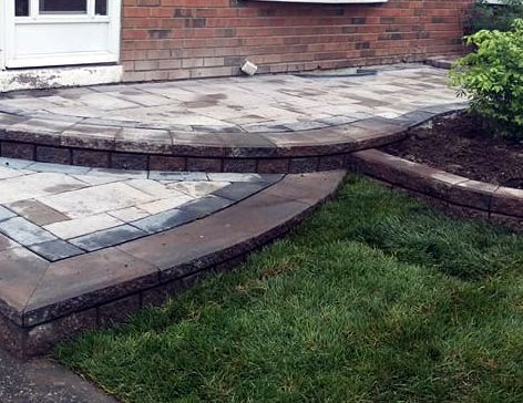 stone curved patio