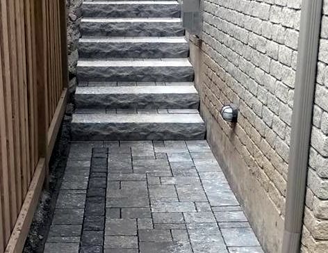 stone stairs landing